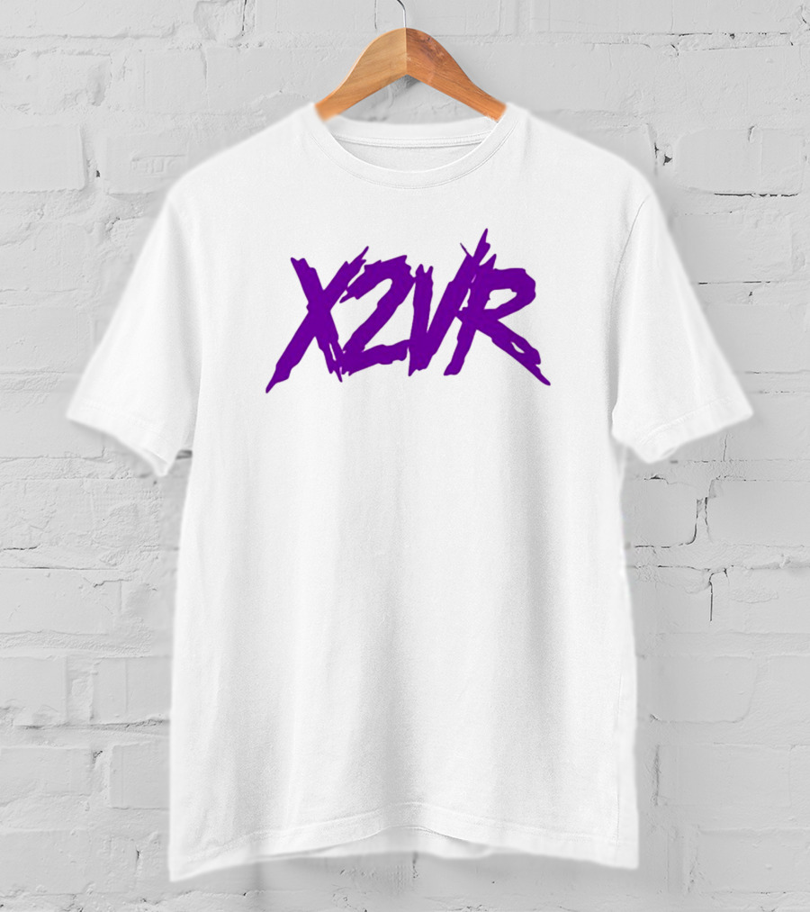 X2vr Grunge Purple Distressed Brushstroke T-Shirt
