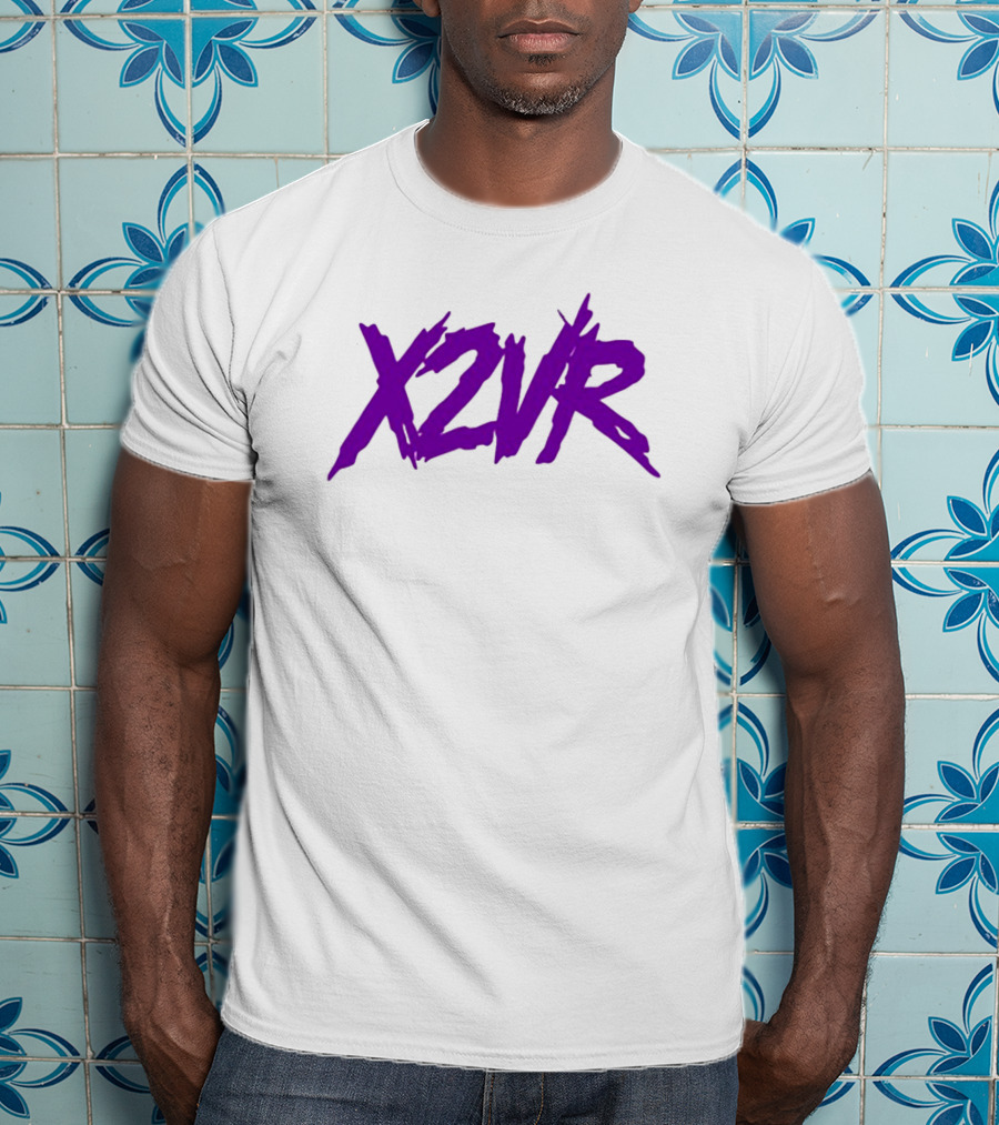 X2vr Grunge Purple Distressed Brushstroke T-Shirt