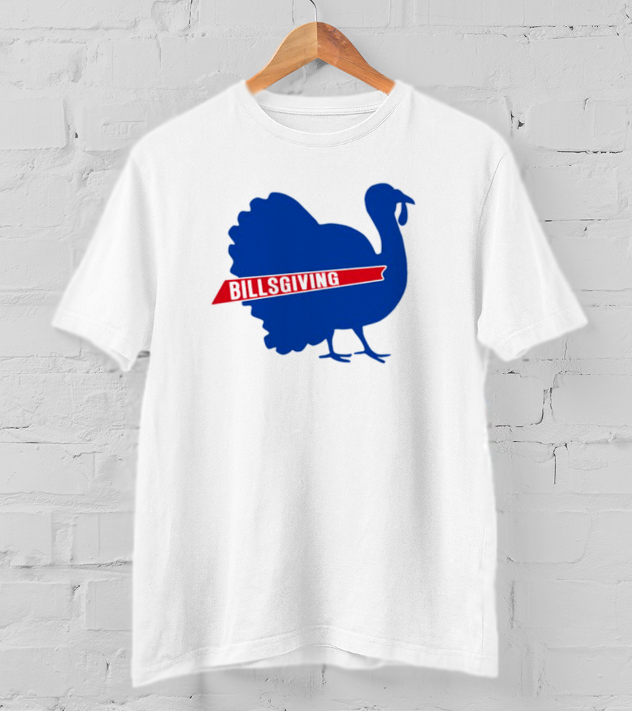 Billsgiving Turkey With Blue And Red T-Shirt