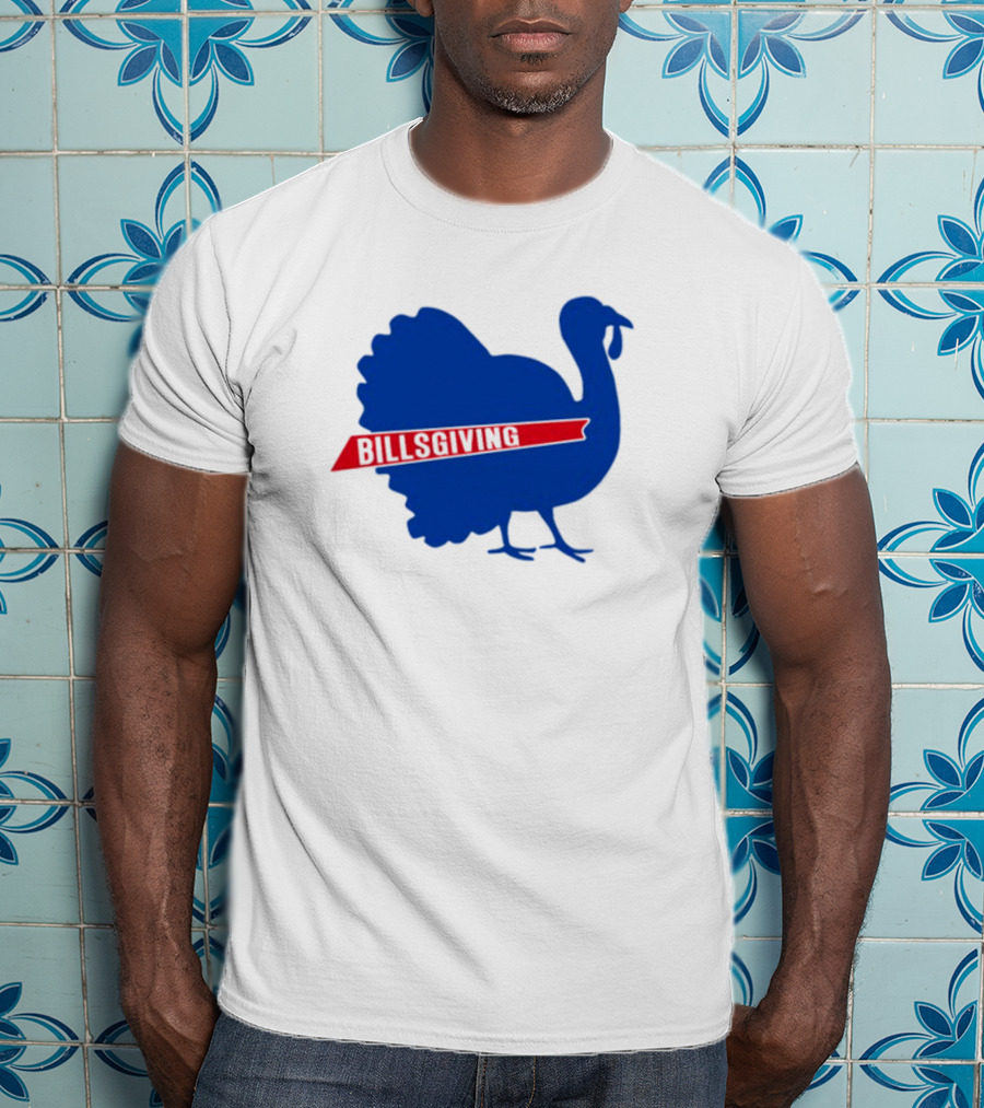 Billsgiving Turkey With Blue And Red T-Shirt