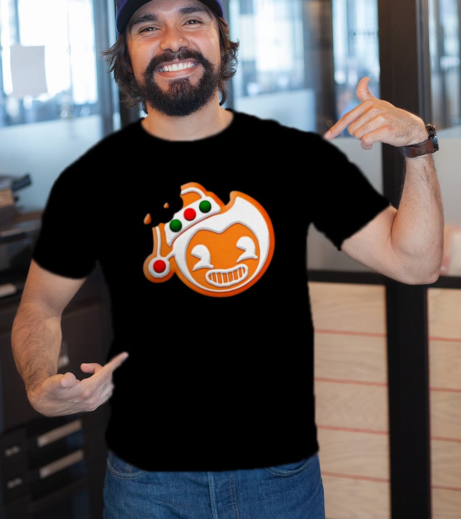 Bendy Gingerbread Christmas Cookie Bite T-Shirt