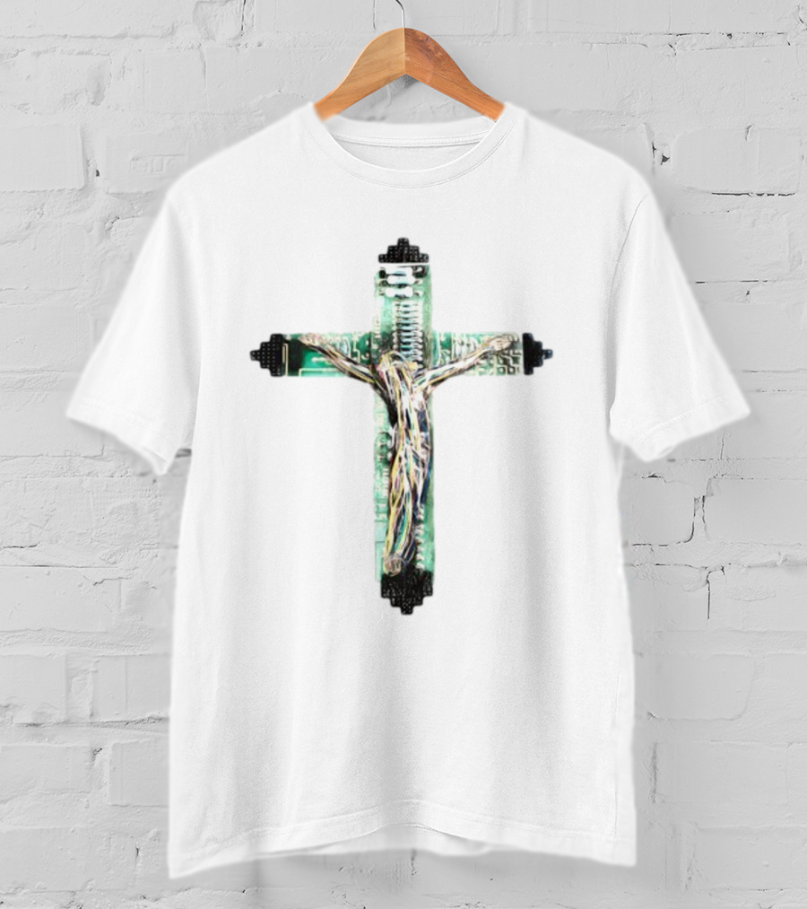 Nawafers The Cross Hardware Circuit Crucifix T-Shirt