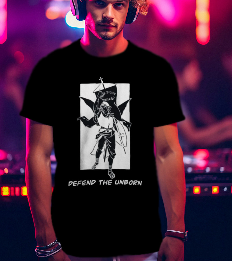 Quis Sicut Deus Defend The Unborn Angelic Warrior T-Shirt