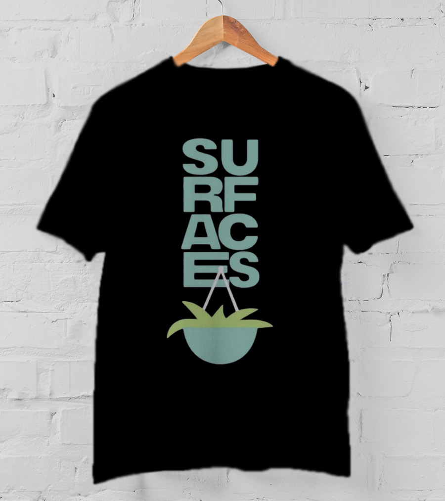 Surfacesmusic Where The Light Is Minimalist Plant Design Oil Green T-Shirt
