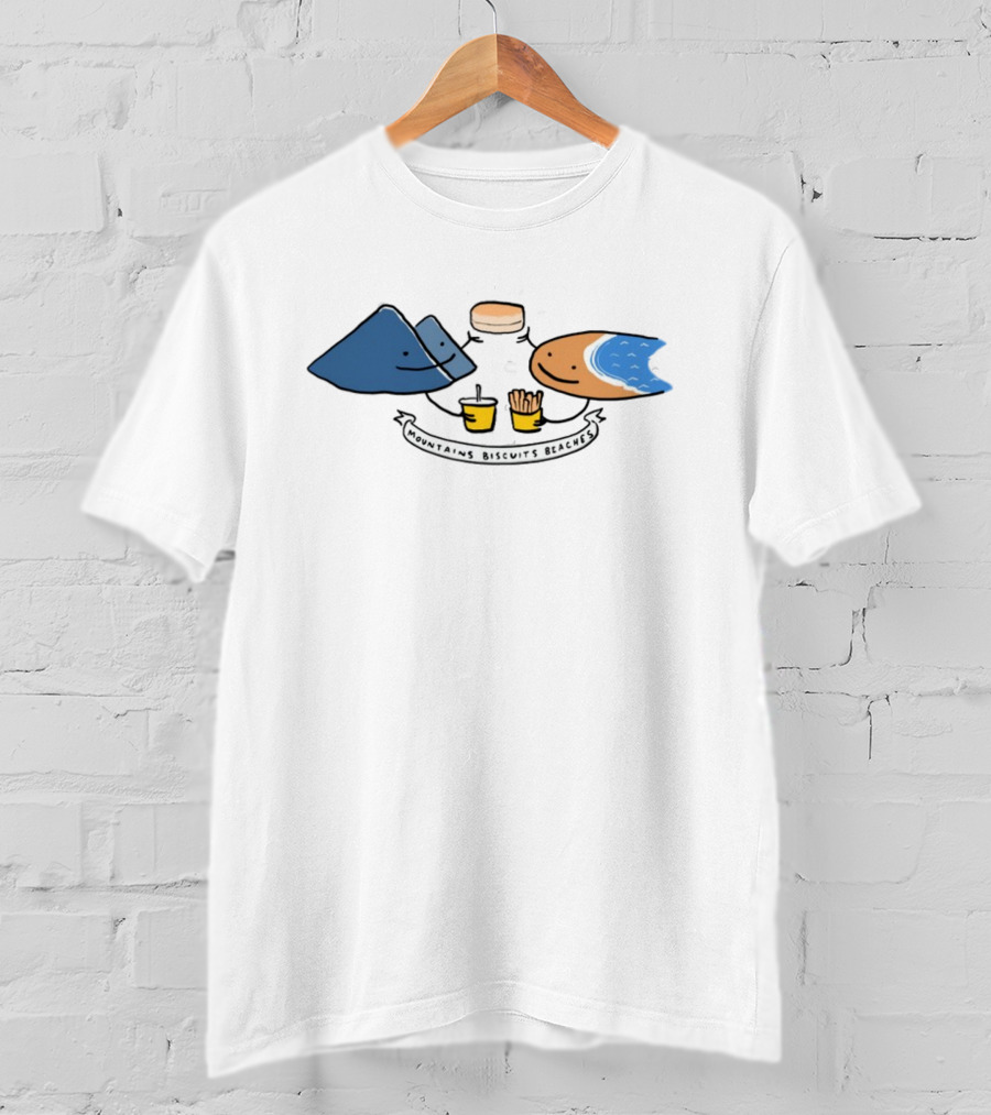 Mountains Biscuits Beaches Cute Food And Nature Image T-Shirt