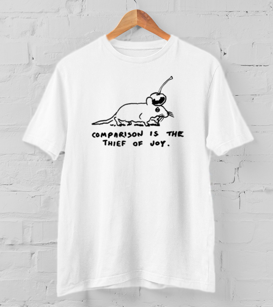 Comparison Is The Thief Of Joy Mouse Cherry Balloon T-Shirt
