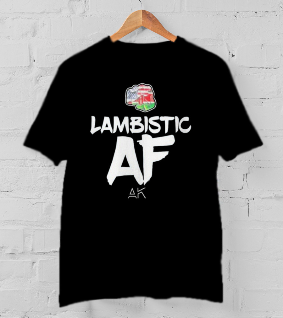 Lambistic AF American Kenyan Flag Map T-Shirt