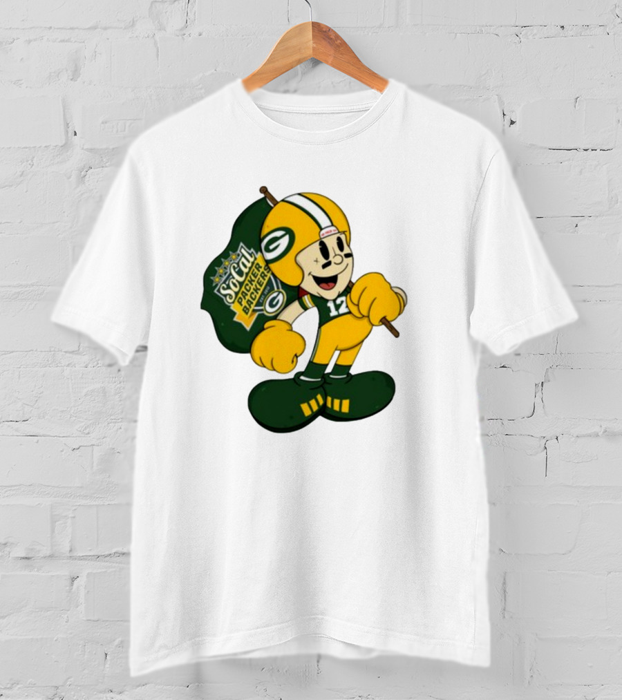 Socal Packer Backers 12 Retro Cartoon Football Character T-Shirt