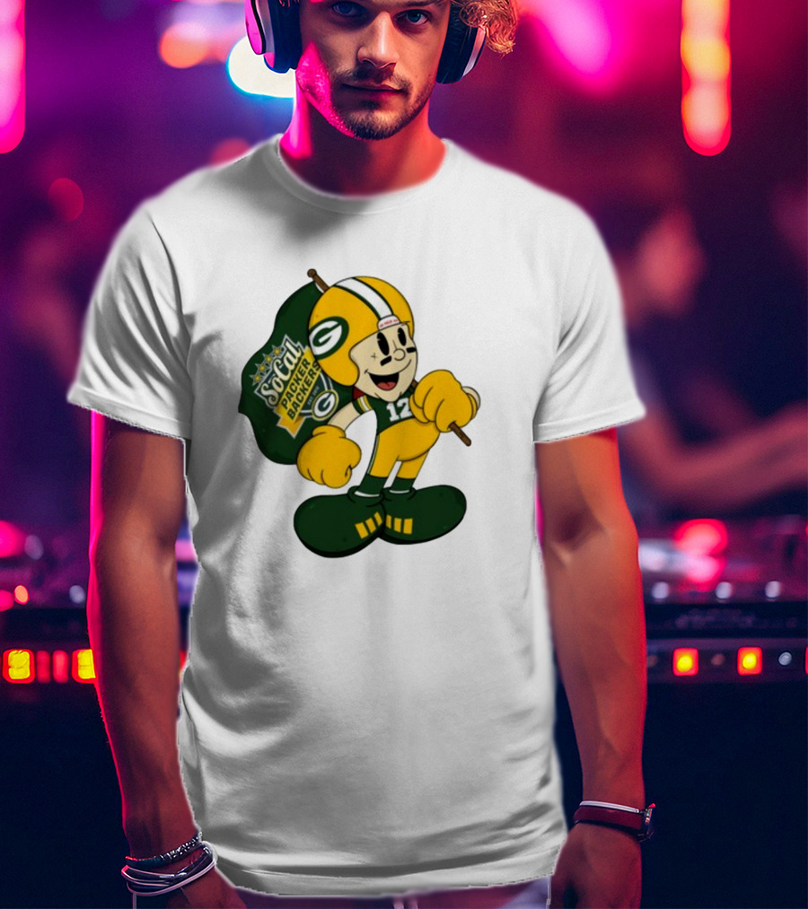 Socal Packer Backers 12 Retro Cartoon Football Character T-Shirt