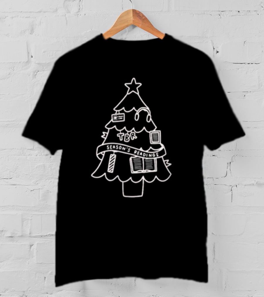 Season's Readings TBR Christmas Tree Book Stack T-Shirt