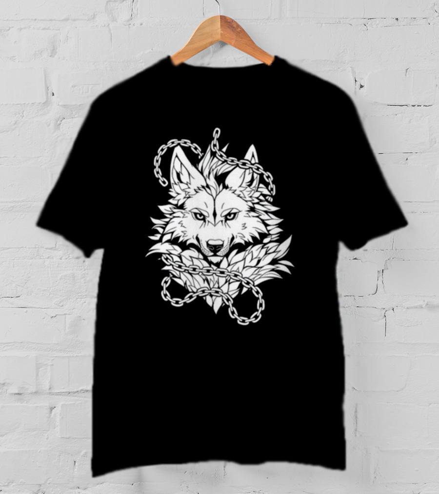 Wolf Head Enclosed By Chains T-Shirt