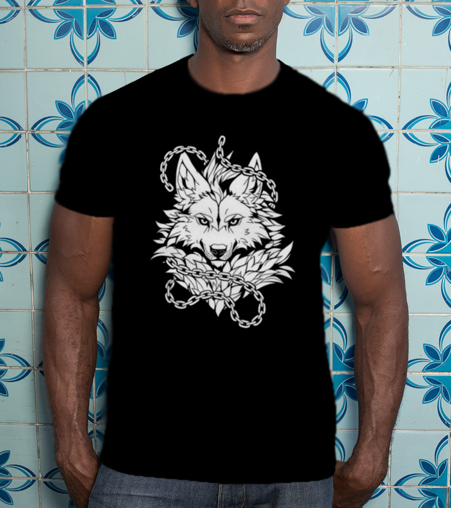 Wolf Head Enclosed By Chains T-Shirt