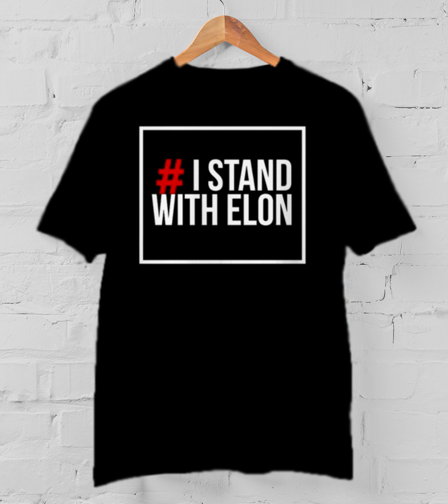 Alphafox78 # I Stand With Elon Hash Symbol T-Shirt