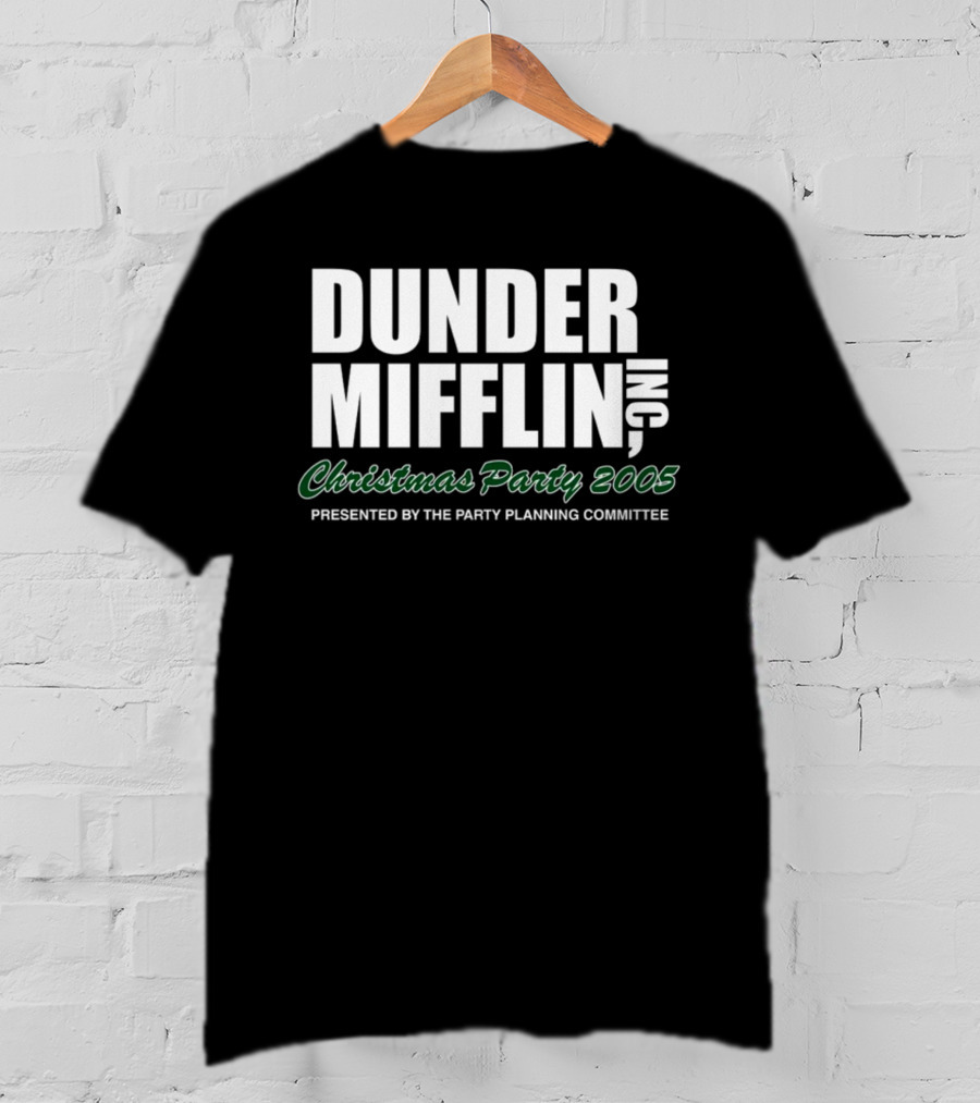 Dunder Mifflin Inc Christmas Party 2005 Presented By The Party Planning Committee Office Event T-Shirt