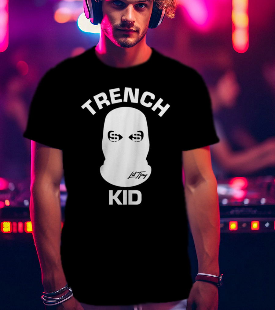 Lil Tray Trench Kid Balaclava Money Eyes T-Shirt