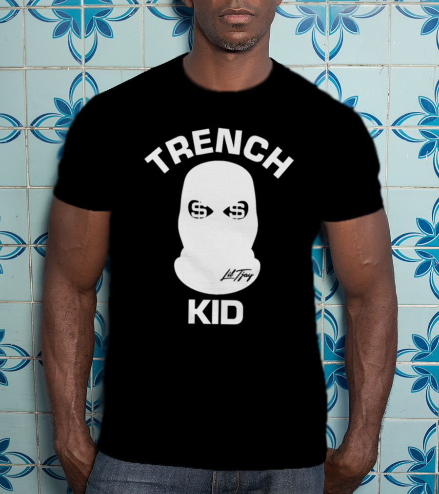 Lil Tray Trench Kid Balaclava Money Eyes T-Shirt