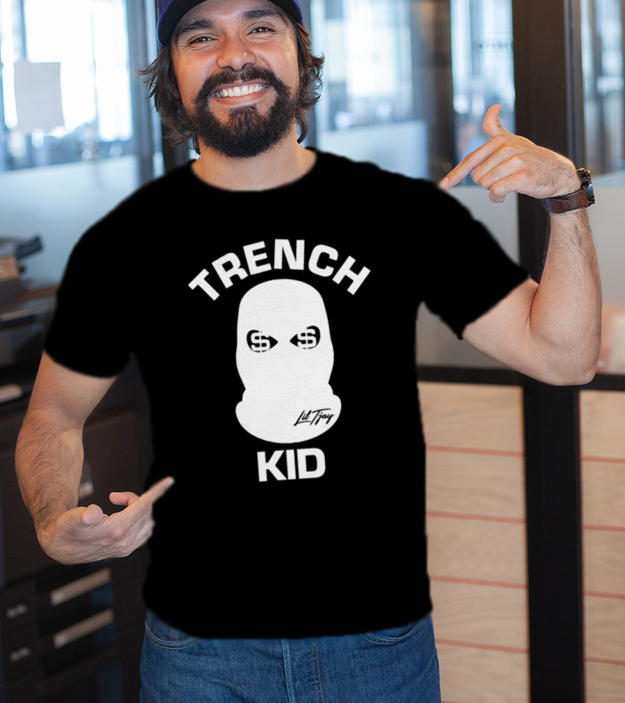 Lil Tray Trench Kid Balaclava Money Eyes T-Shirt