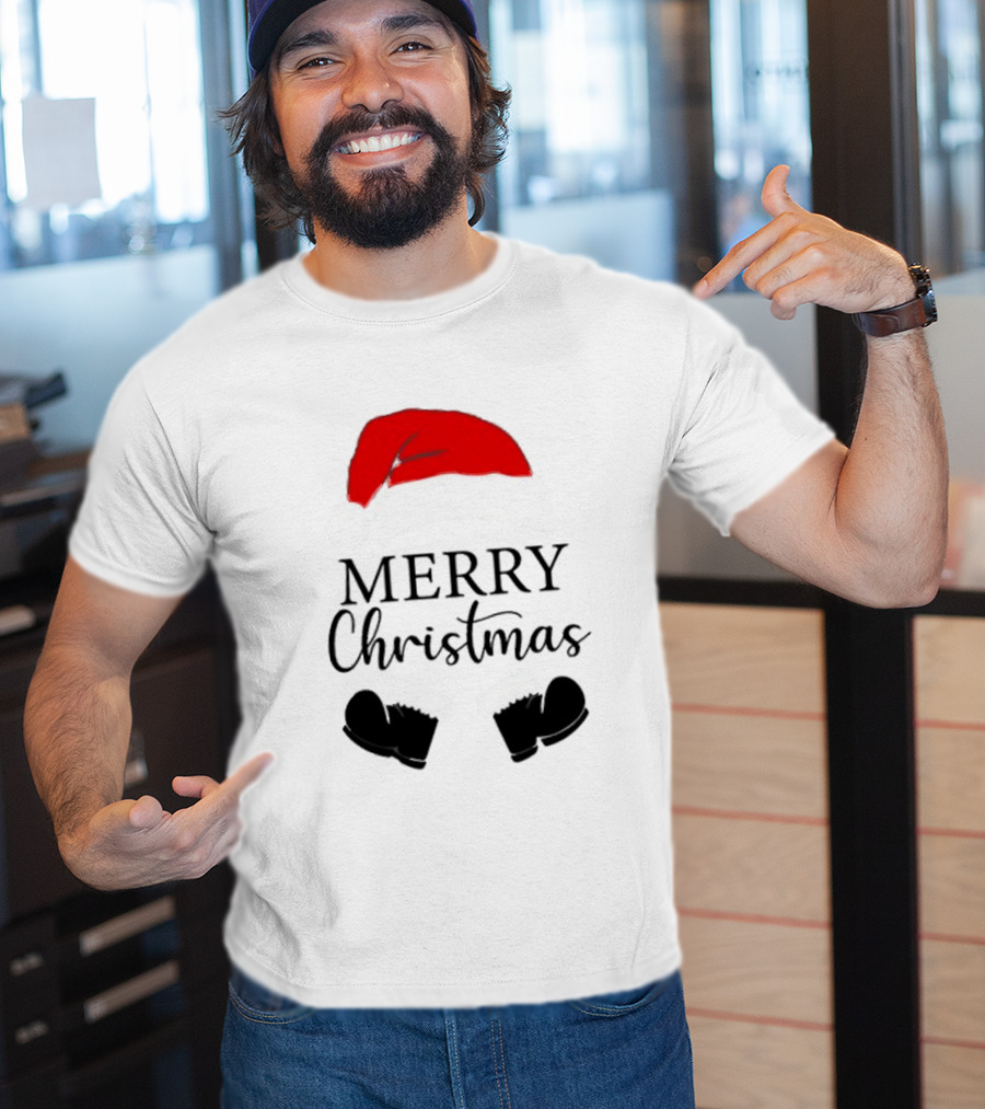 Merry Christmas Svg Santa Hat And Boots Softstyle V-Neck T-Shirt