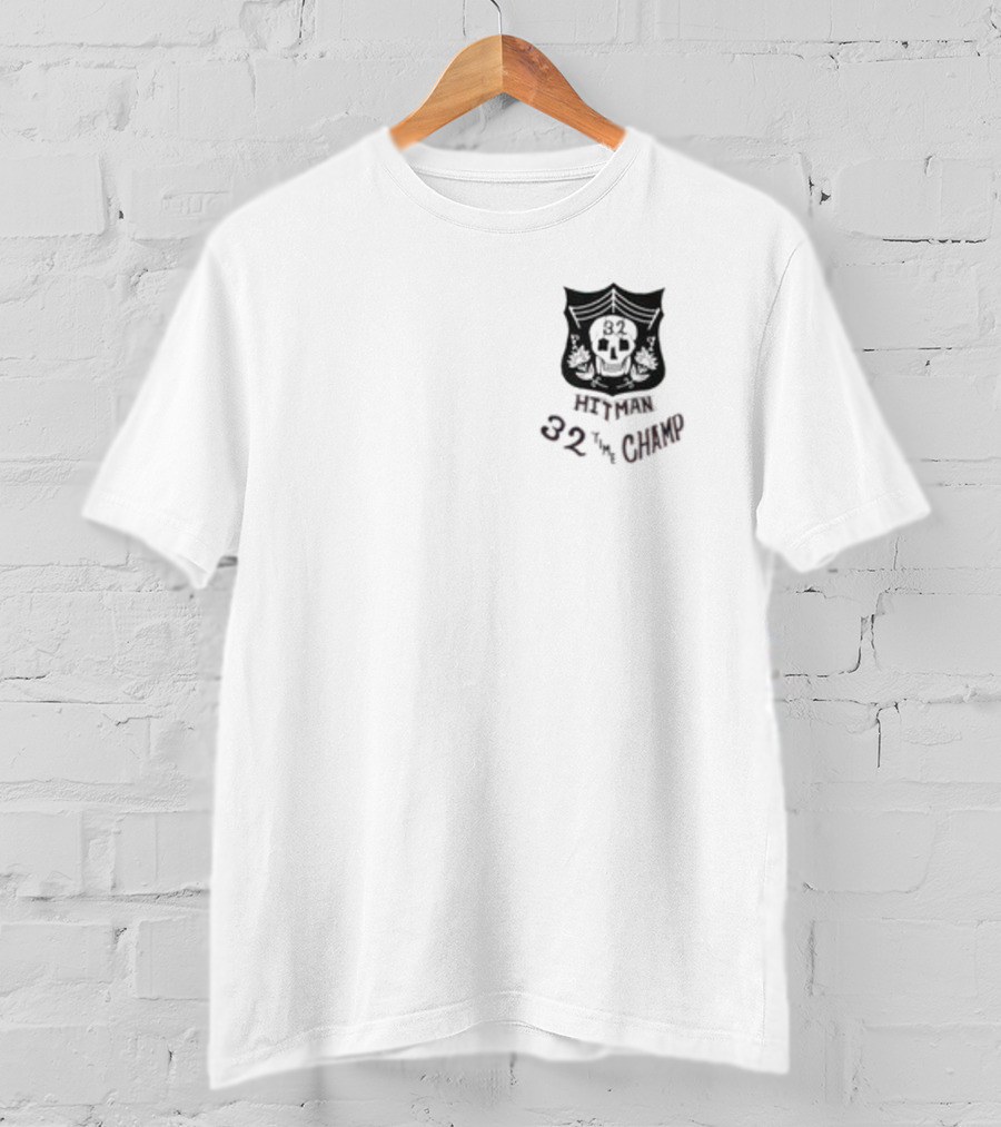 CM Punk Wearing Bret Hart Hitman 32 Time Champ T-Shirt