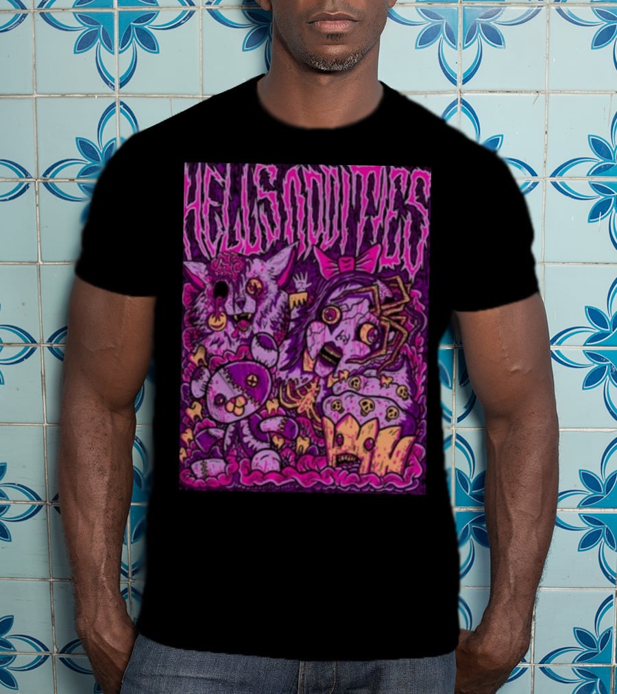 Hells Oddities Creepy Doll Zombie Cupcake Cat Monster Bits N' Pieces T-Shirt