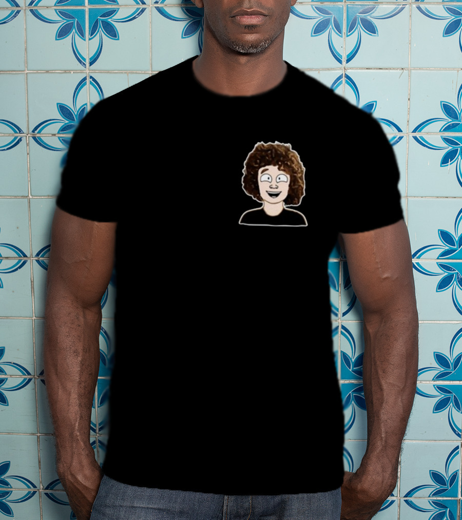 Nelson Neumann Cartoon Character With Curly Hair T-Shirt