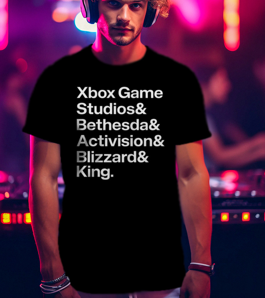 Xbox Game Studios Bethesda Activision Blizzard King Collaboration T-Shirt