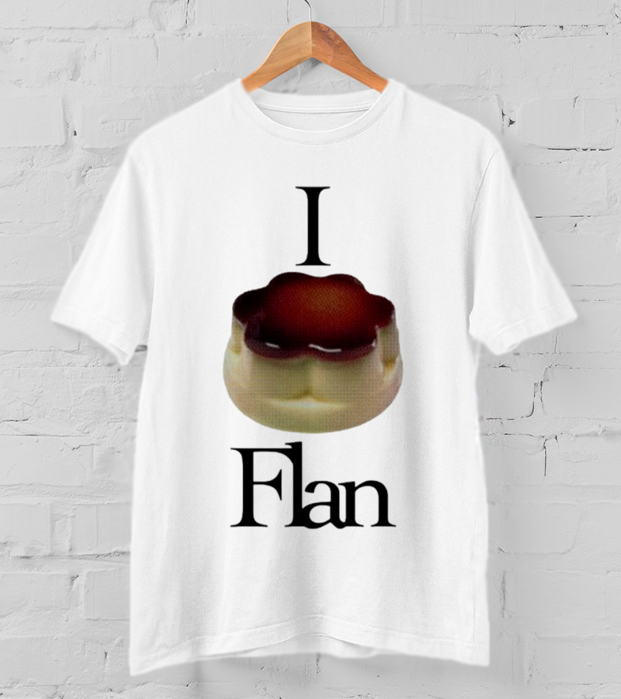 Cybermrcury I Love Flan Dessert Icon With Text Flan T-Shirt