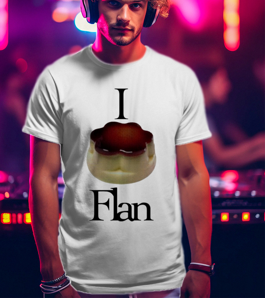 Cybermrcury I Love Flan Dessert Icon With Text Flan T-Shirt