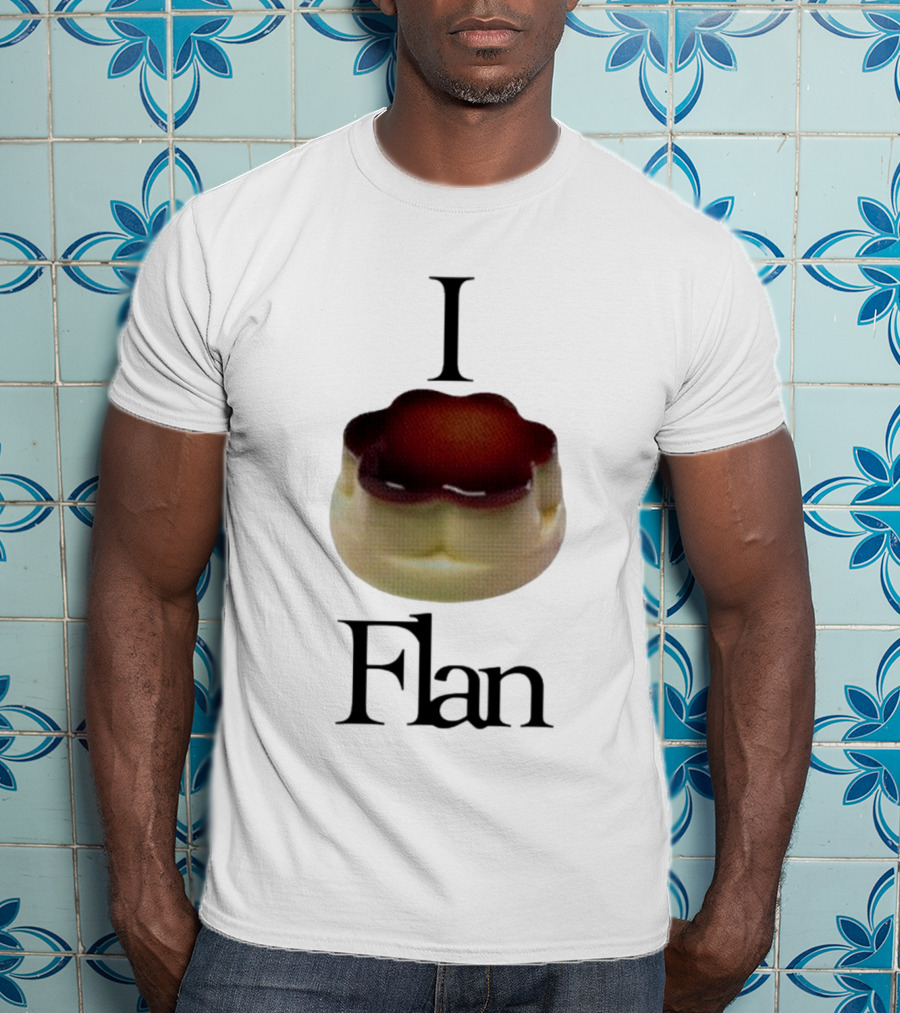 Cybermrcury I Love Flan Dessert Icon With Text Flan T-Shirt