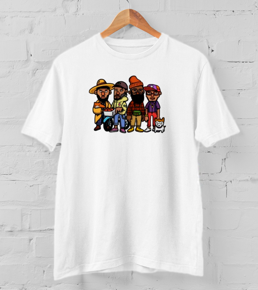 Lolwtferic Hipster Outfit Cartoon Crew With Dog T-Shirt