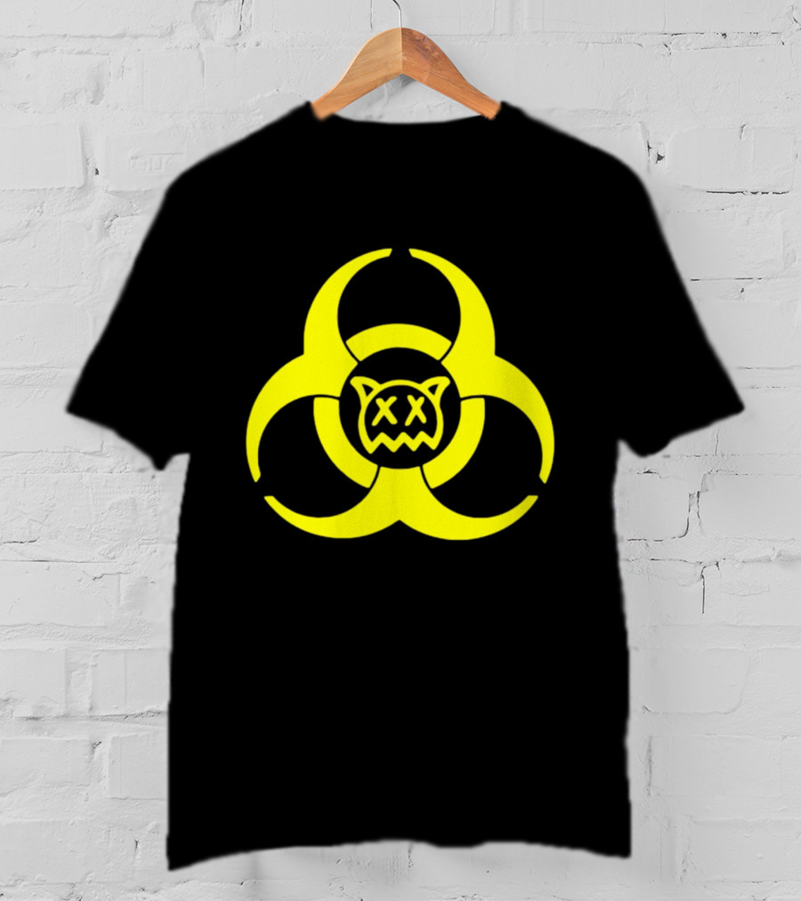 Ren Biohazard Symbol With X-Eyed Cat Face T-Shirt