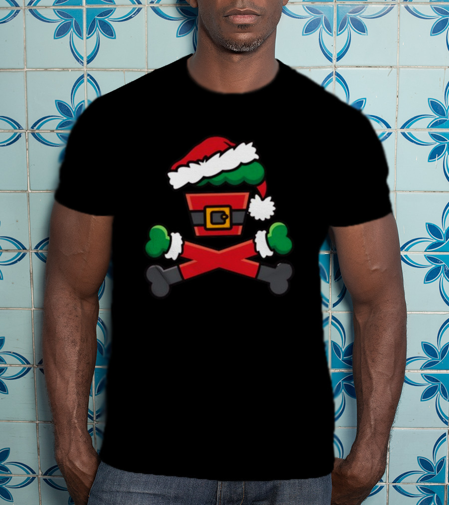 Jc Vault Grouchy Crossbones Santa Hat T-Shirt