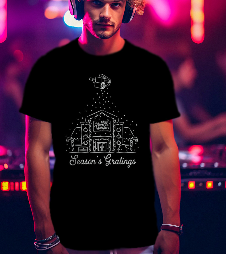 Season's Gratings Olive Garden Christmas Crewneck T-Shirt