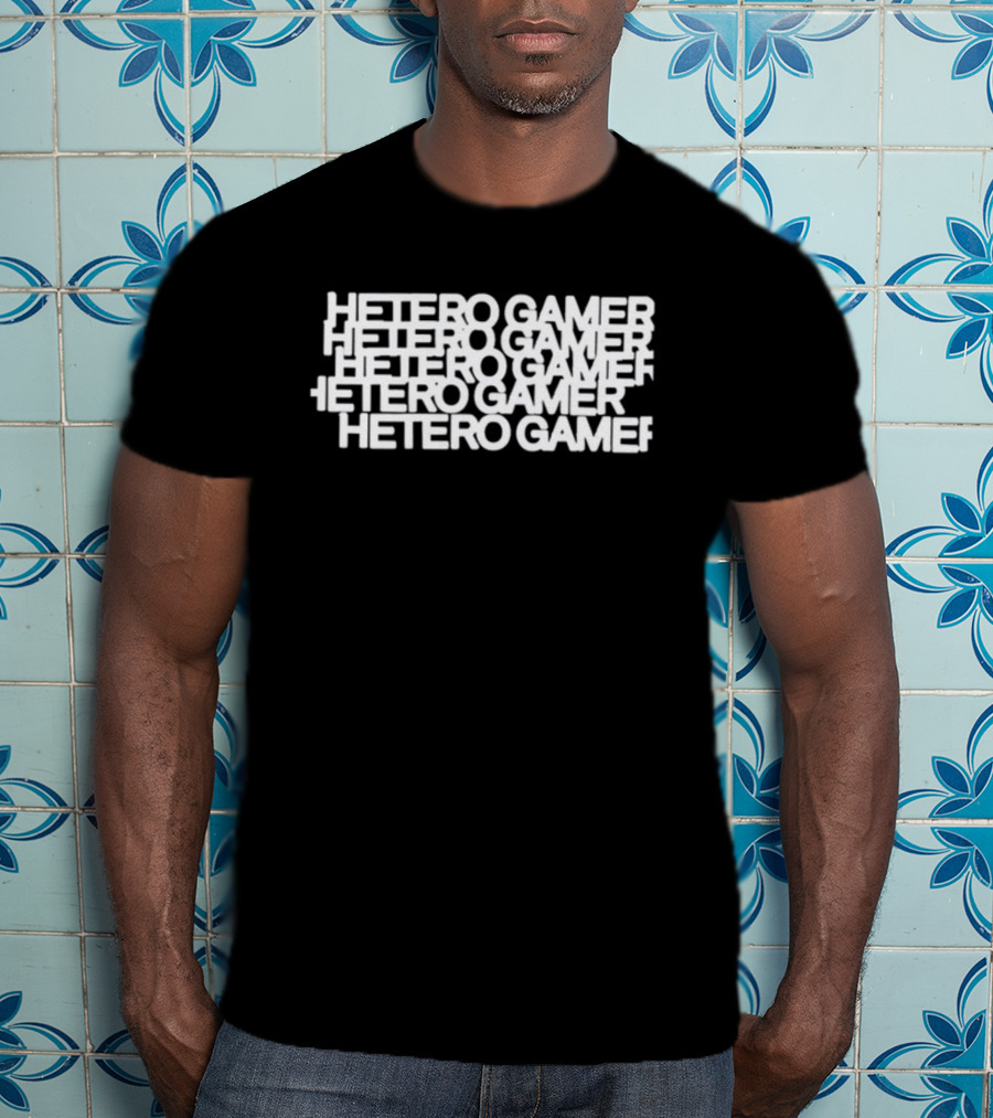 Karl Max Hetero Gamer Stack Text T-Shirt
