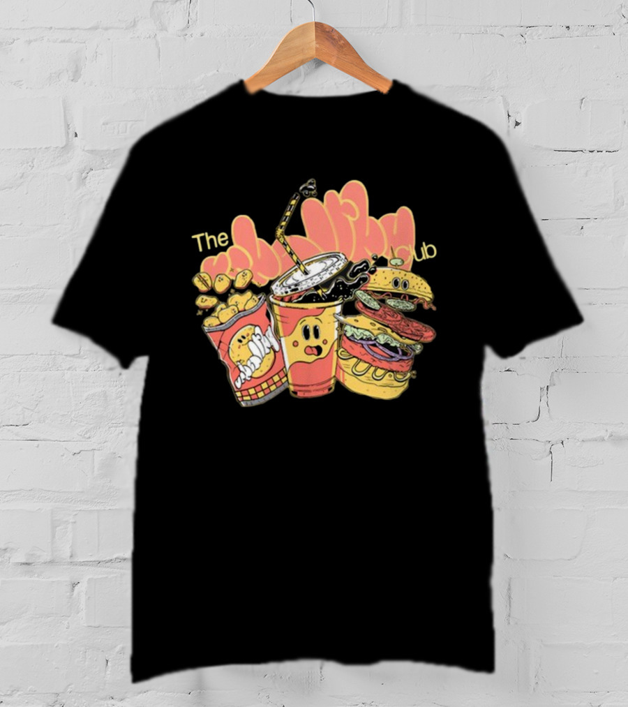 The Unhealthy Club Fast Food Cartoon Characters T-Shirt