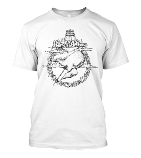Home Is Where Whale In Lighthouse Clouds And Rope Circle T-Shirt