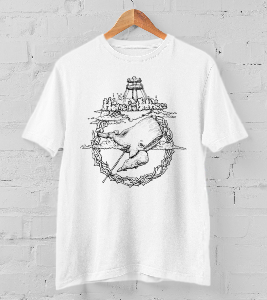 Home Is Where Whale In Lighthouse Clouds And Rope Circle T-Shirt