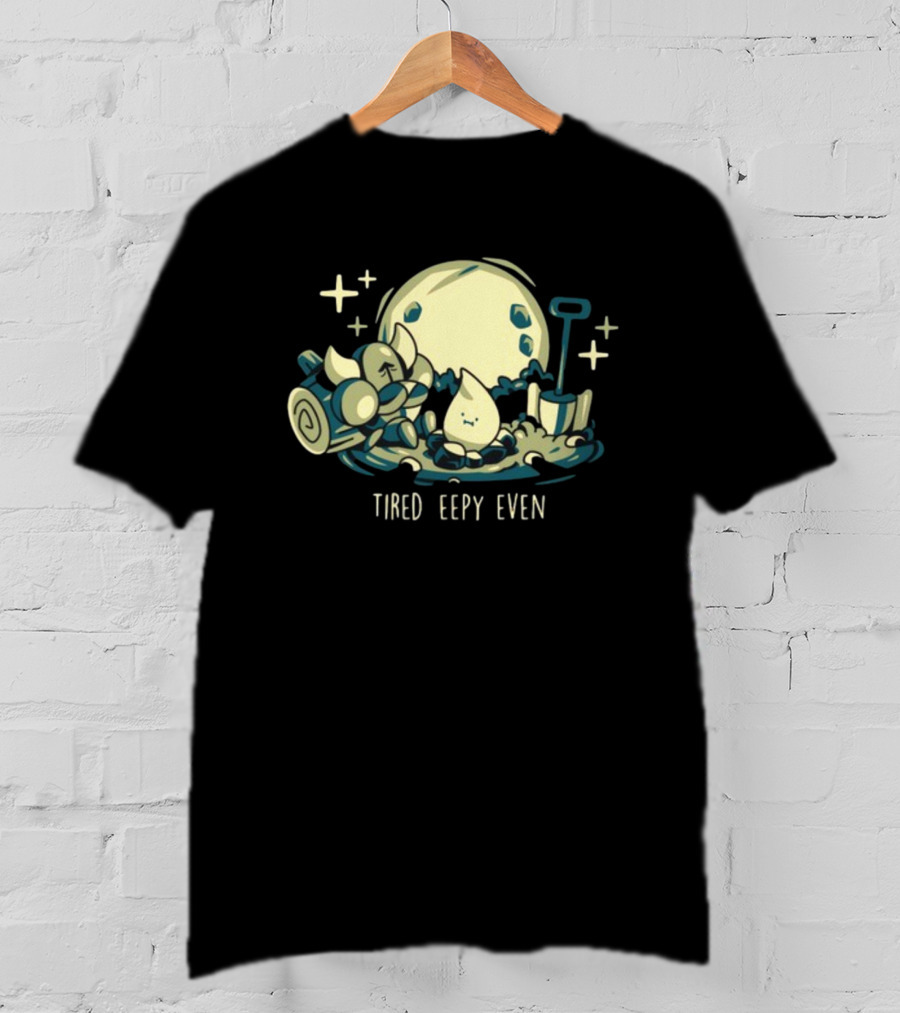 Tired Eepy Even Sleepy Characters Under Moonlit Sky T-Shirt