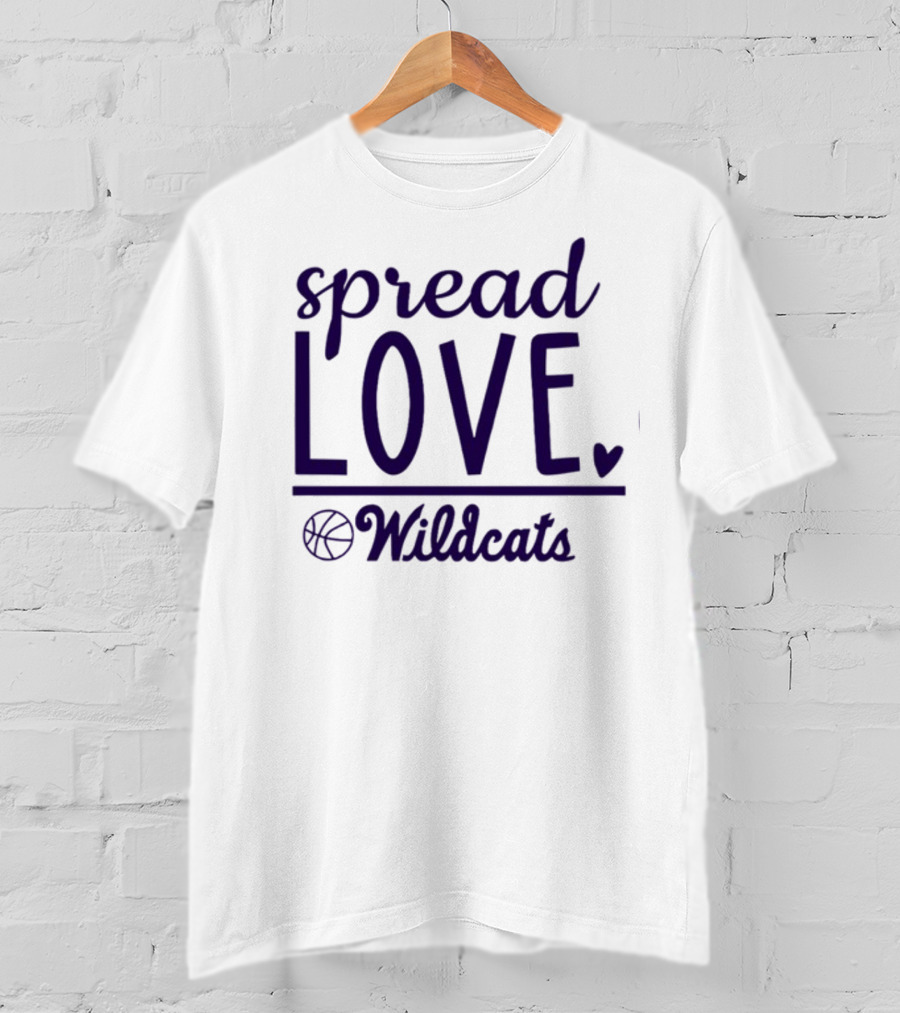Spread Love Wildcats Basketball Heart T-Shirt