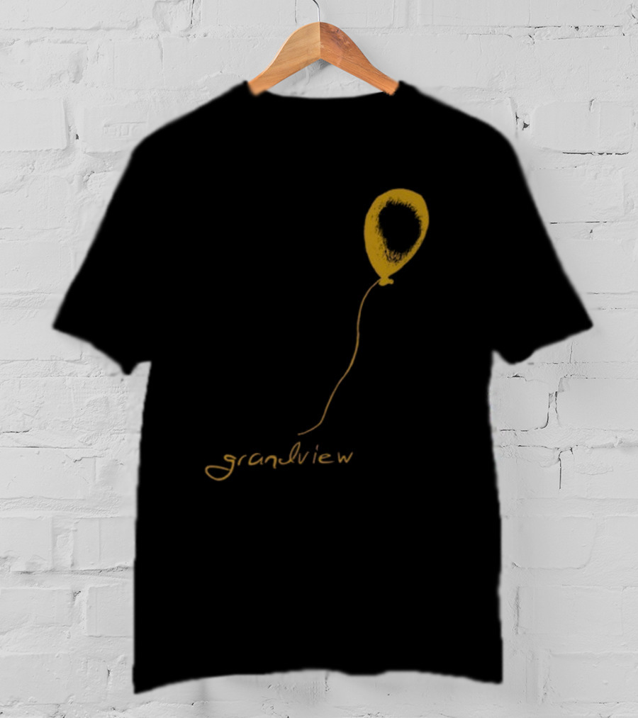 Yellow Balloon Sketch With 'Grandview' Script T-Shirt