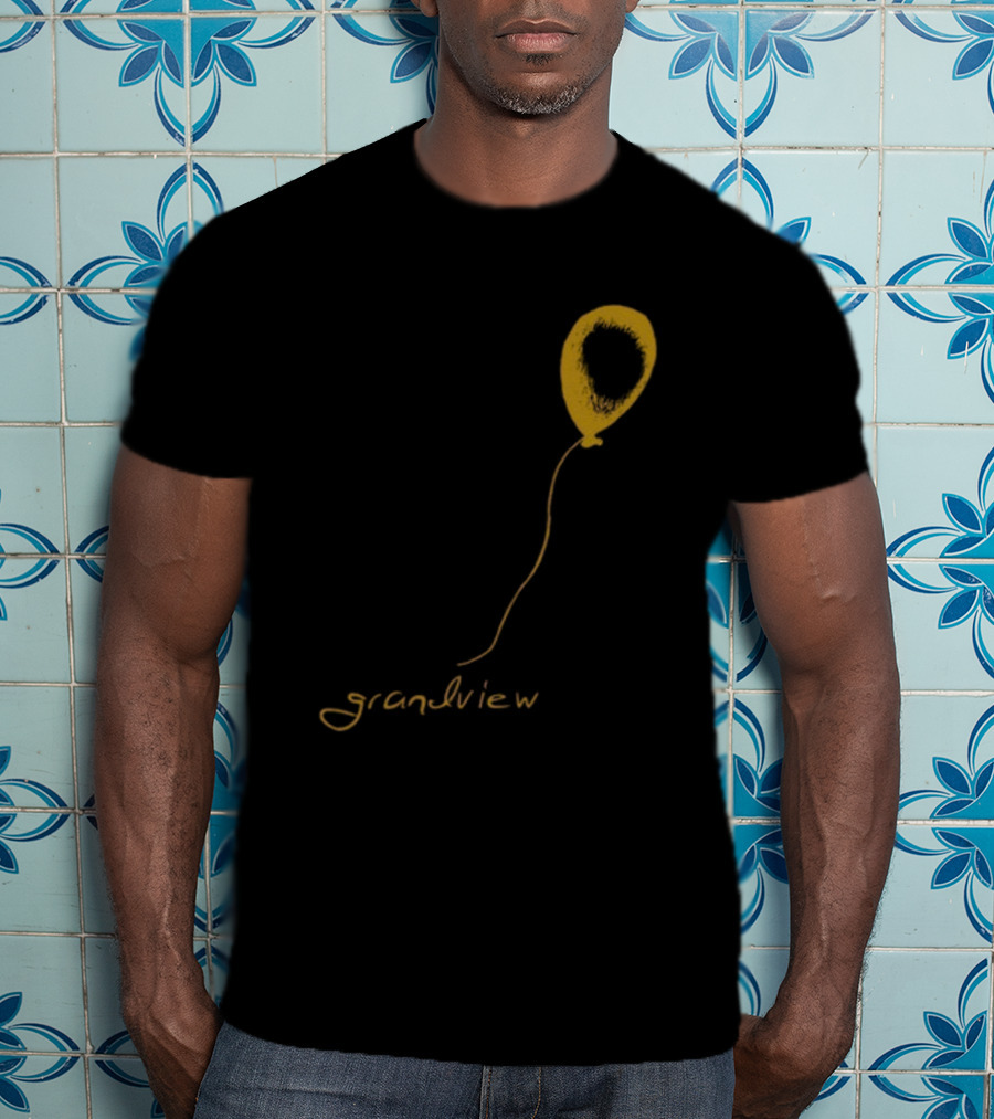 Yellow Balloon Sketch With 'Grandview' Script T-Shirt