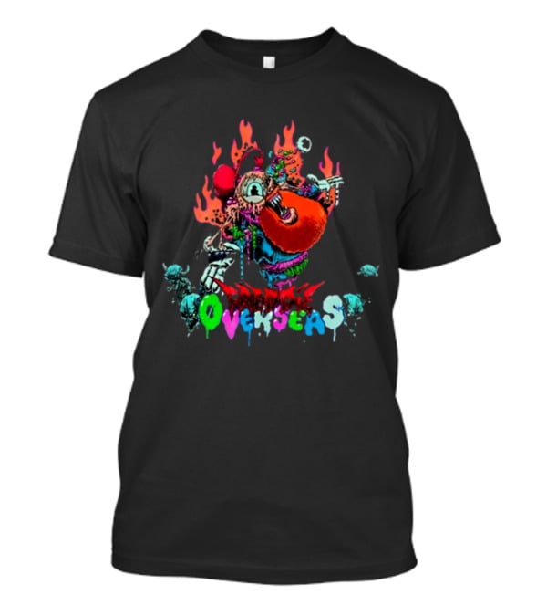 Freddie Overseas Onlepine Psychedelic Cartoon Creature With Flames T-Shirt
