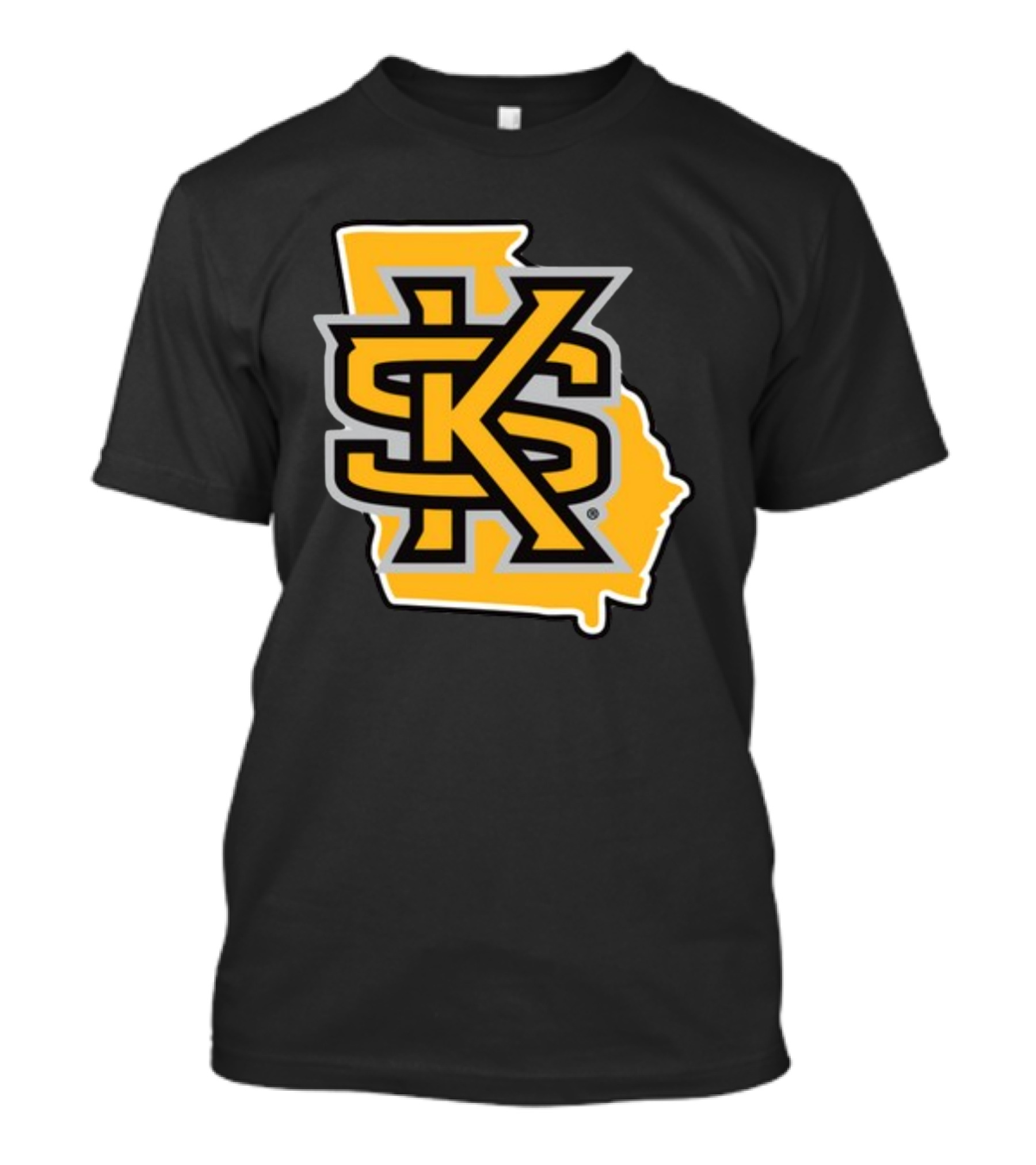 Kennesawfifty1 KS Letter Overlay On Georgia Shape T-Shirt
