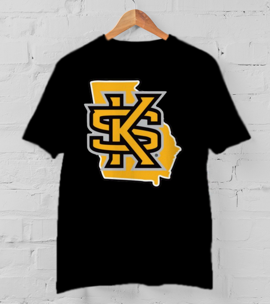 Kennesawfifty1 KS Letter Overlay On Georgia Shape T-Shirt