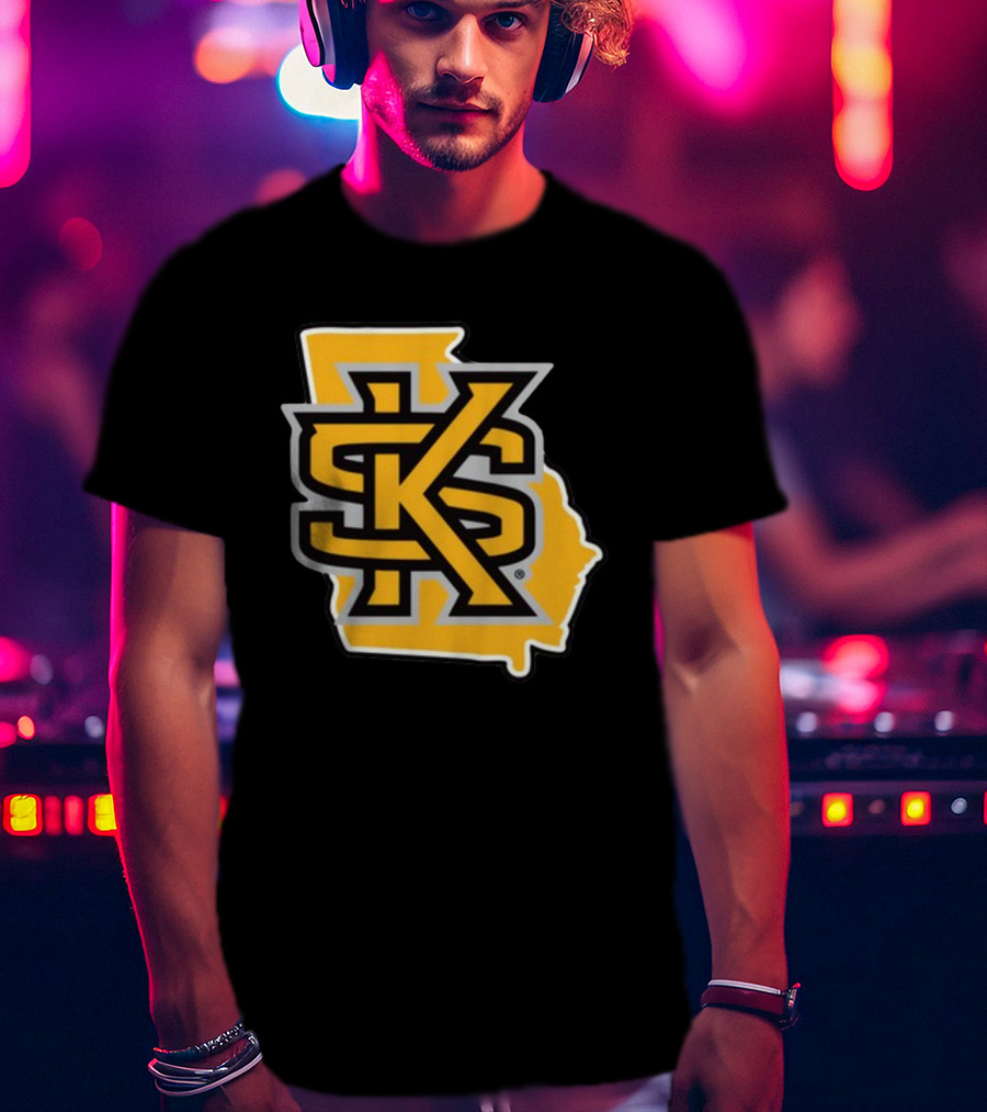 Kennesawfifty1 KS Letter Overlay On Georgia Shape T-Shirt