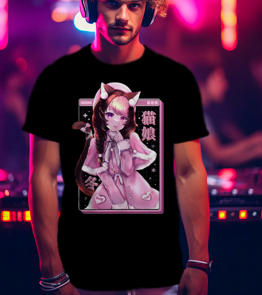 Uwumarket Strawberry Innocent Winter Nekomata Anime Aesthetic T-Shirt