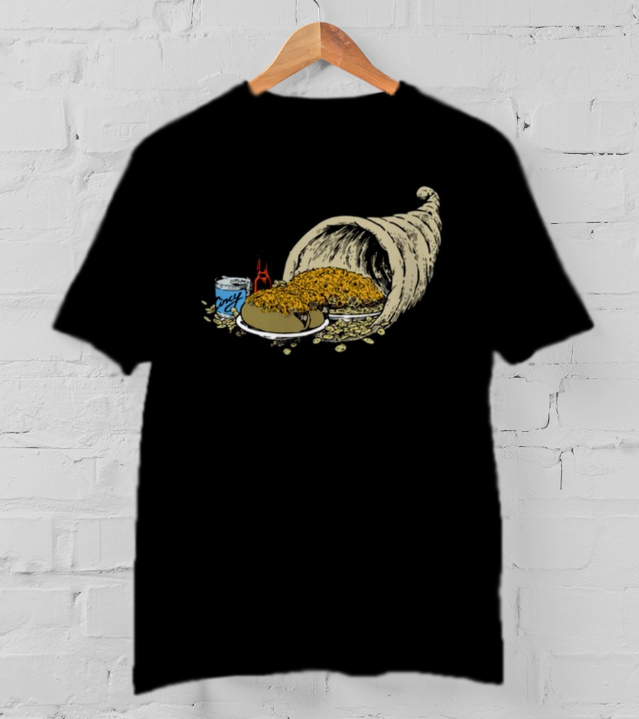 Cincy S Cincy Copia Cornucopia Chili Spaghetti And Hot Sauce T-Shirt