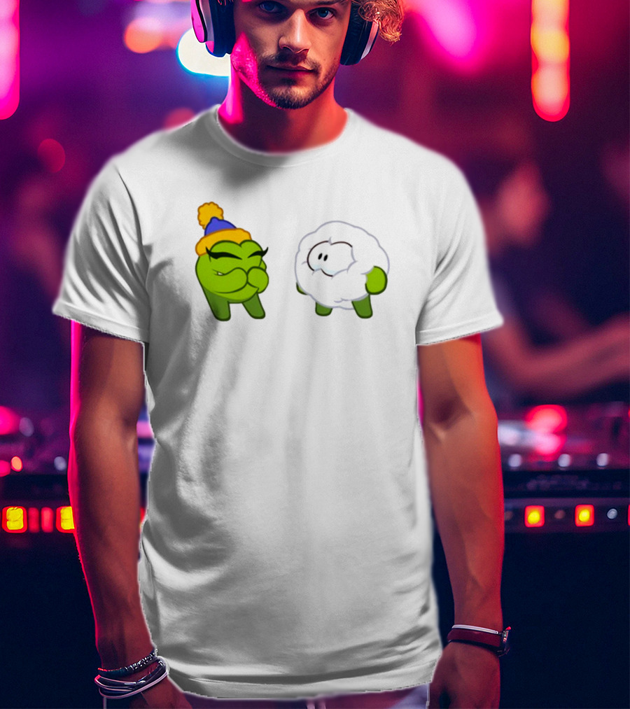 Cut The Rope Om Nom Winter With Snowball Character T-Shirt
