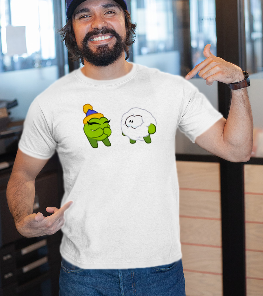 Cut The Rope Om Nom Winter With Snowball Character T-Shirt