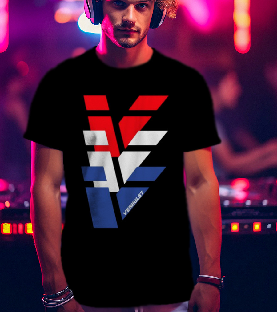 Verhulst Tri-Color Red White Blue V T-Shirt